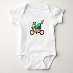 Cat with Bicycle Baby Bodysuit