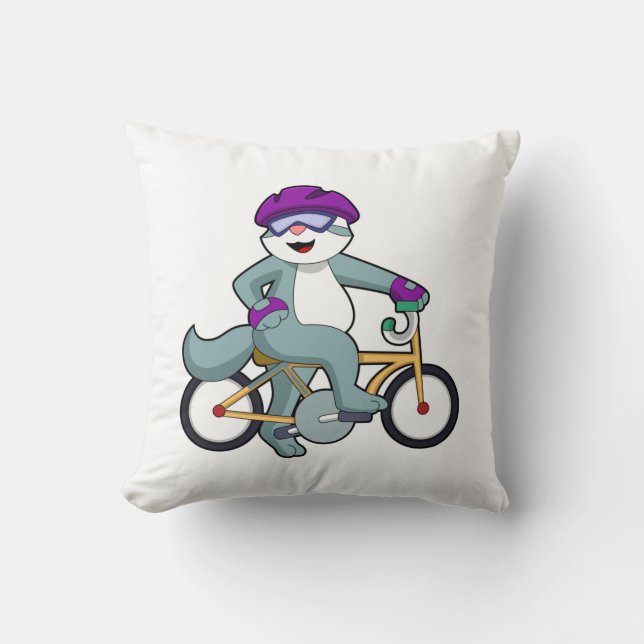 Cat with Bicycle Cushion (Front)