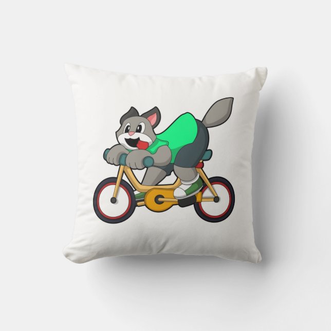 Cat with Bicycle Cushion (Front)