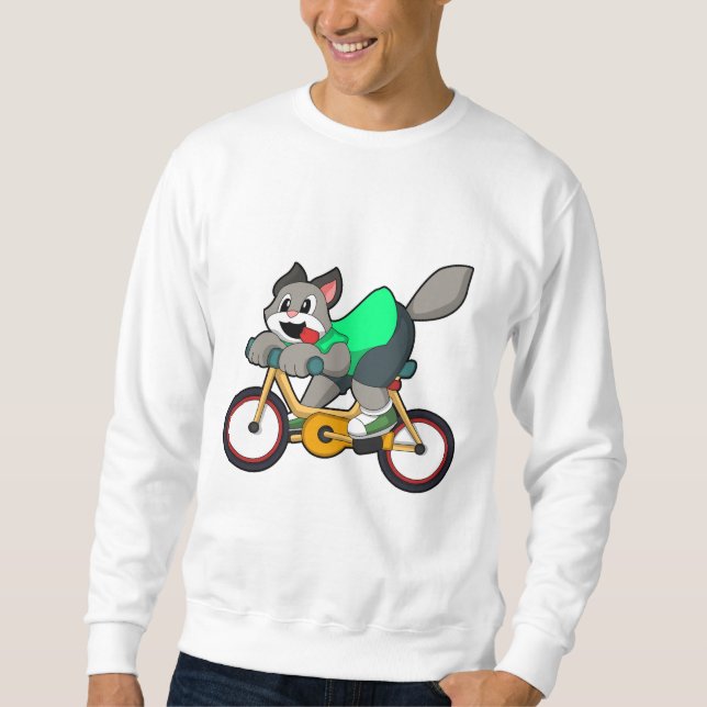 Cat with Bicycle Sweatshirt (Front)