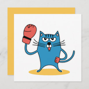 Cat with Boxing Gloves Holiday Card