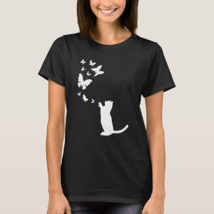Cat With Butterflies Cat  Cat Owner  Cute Cat T-Shirt