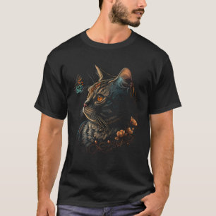 Cat With Butterfly Black Cat Butterfly T-Shirt