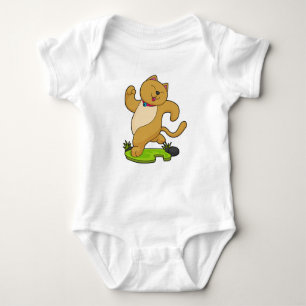 Cat with Choker at Running Baby Bodysuit