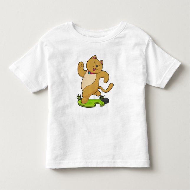 Cat with Choker at Running Toddler T-Shirt (Front)