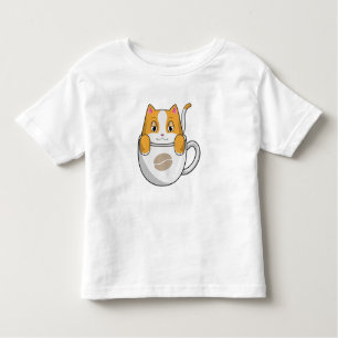 Cat with Coffee Cup Toddler T-Shirt