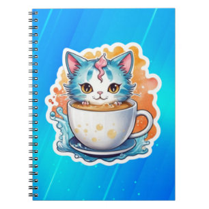 Cat with Coffee Mug-94678 Notebook