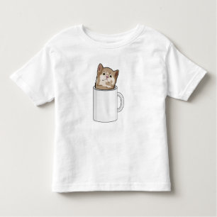 Cat with Coffee mug Toddler T-Shirt