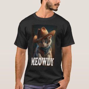 Cat with Cowboy Hat for Cats Lovers Cat Mum & Dad  T-Shirt