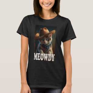 Cat with Cowboy Hat for Cats Lovers Cat Mum & Dad  T-Shirt