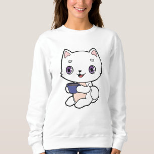 Cat with Cup of Coffee Sweatshirt