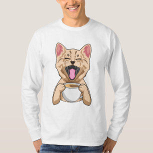 Cat with cup of coffee T-Shirt