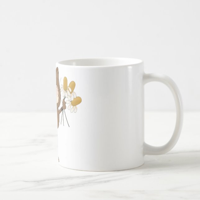 Cat with Daisies Coffee Mug (Right)