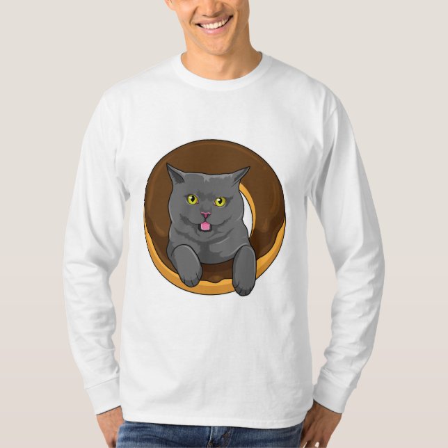Cat with Donut T-Shirt (Front)