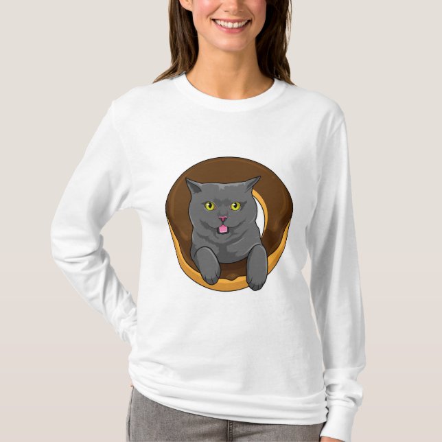 Cat with Donut T-Shirt (Front)