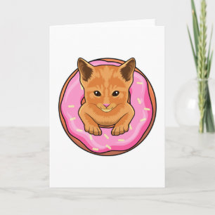 Cat with Doughnut Card