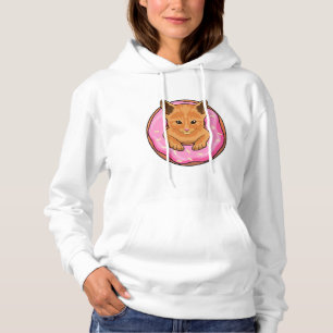 Cat with Doughnut Hoodie