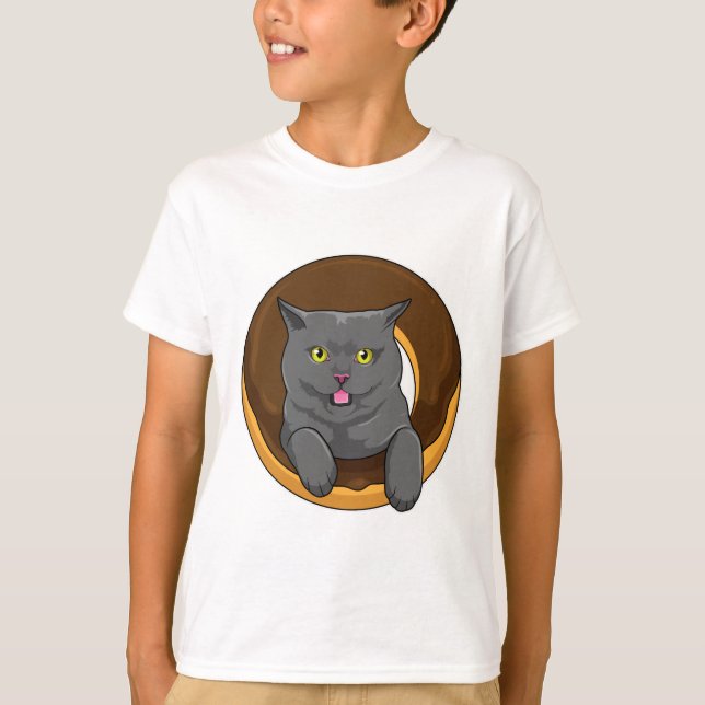 Cat with Doughnut T-Shirt (Front)