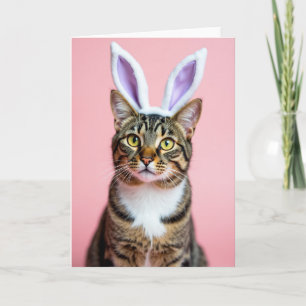 Cat With Ears Novelty Card