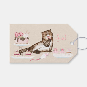 Cat with Fancy Cakes and Frosting Bakery Gift Tags