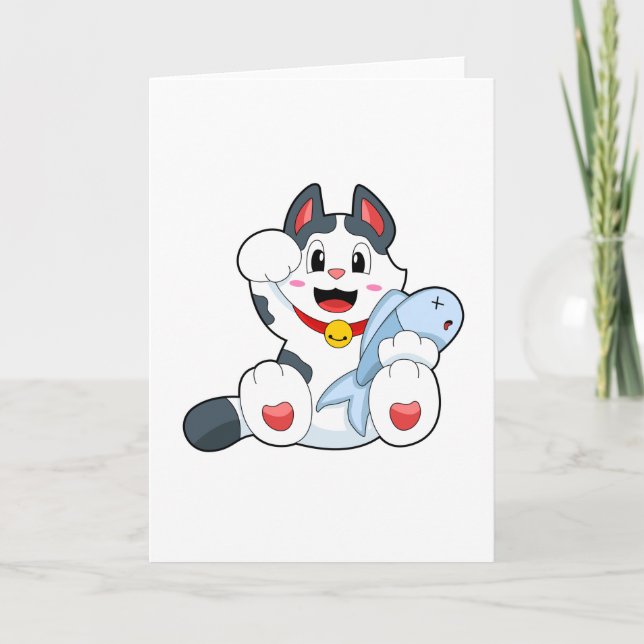 Cat with Fish Card (Front)