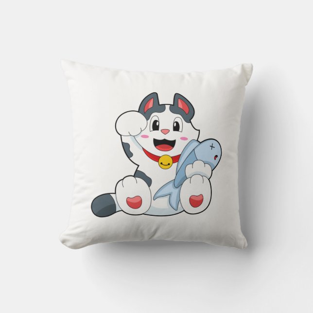 Cat with Fish Cushion (Front)
