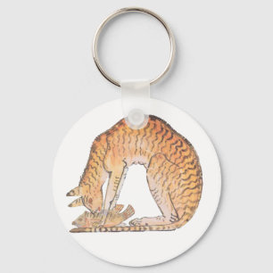 cat with fish key ring