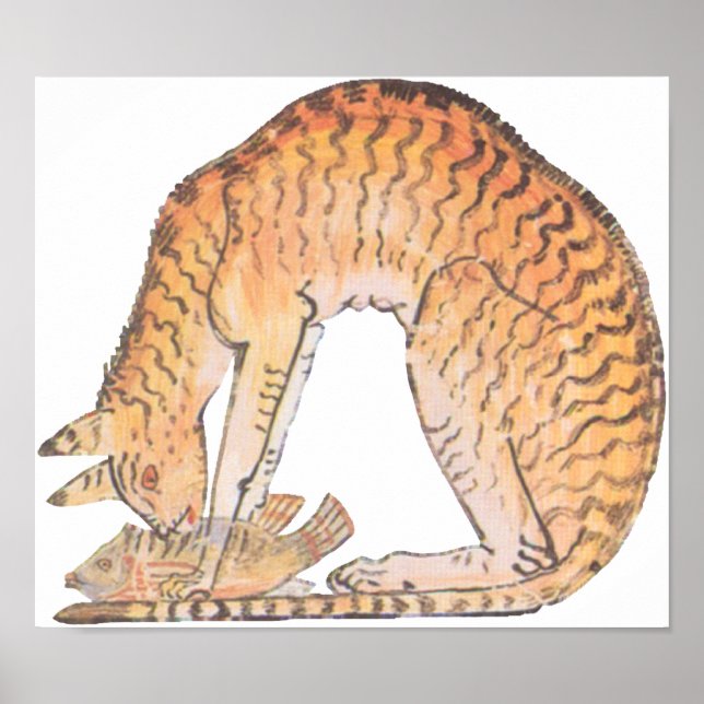 cat with fish poster (Front)