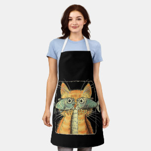 Cat with Fisheyes Kitten Funny Cat Parody Apron