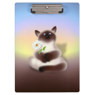 Cat with Flower Clipboard