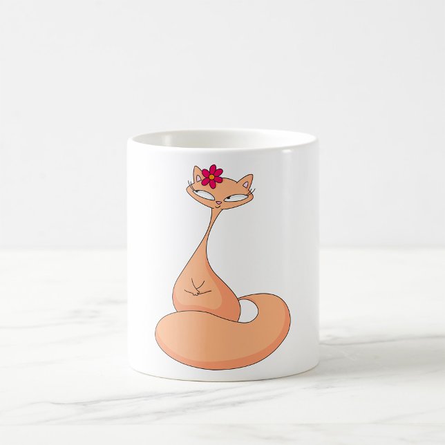 Cat with Flower Cute Kawaii Kitty Coffee Mug (Creator Uploaded)