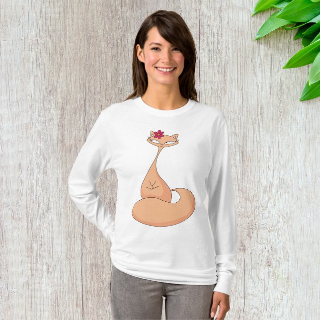 Cat with Flower Cute Kawaii Kitty T-Shirt (Creator Uploaded)