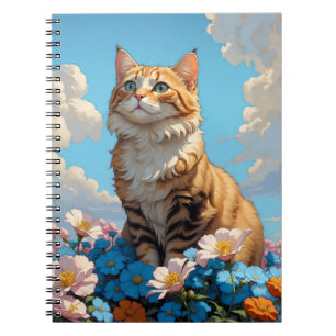 Cat with flowers notebook