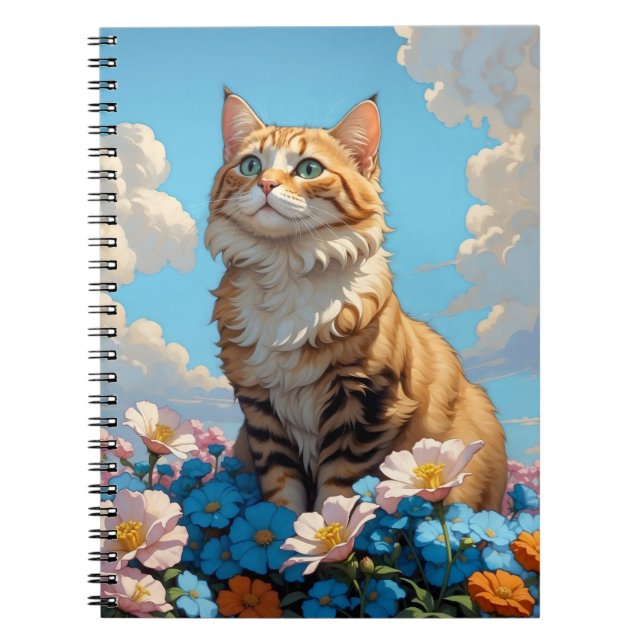 Cat with flowers notebook (Front)