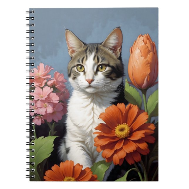 cat with flowers (update) notebook (Front)