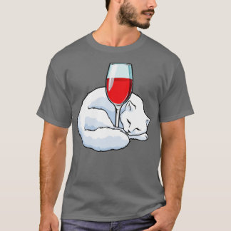 Cat with Glass of Red wine 2 T-Shirt