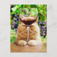 Cat With Glass of Wine
