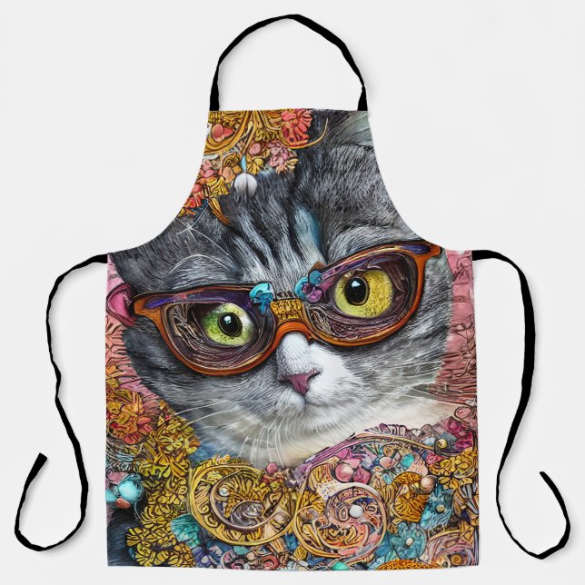 Cat With Glasses Apron (Front)