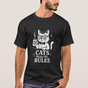 Cat with Glasses Drinking Human Tears T-Shirt