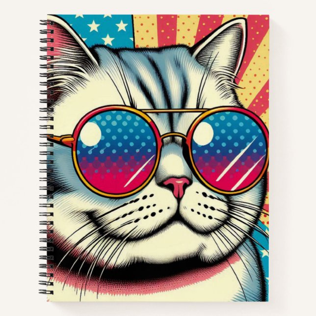 Cat with glasses notebook (Front)