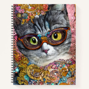 Cat With Glasses Notebook
