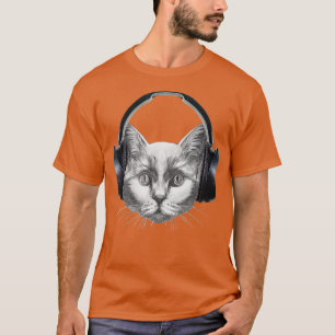Cat With Headphones I Kitten Festival DJ Music T-Shirt