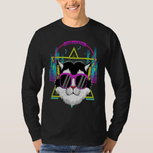Cat With Headphones Im With The DJ 80s Costume EDM T-Shirt