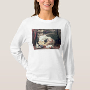 Cat with her Kittens on a Cushion T-Shirt
