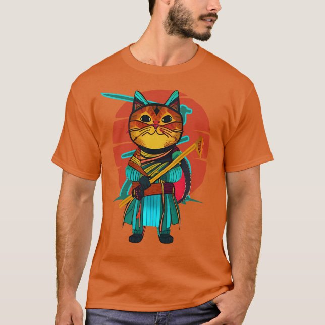 Cat with katana  T-Shirt (Front)