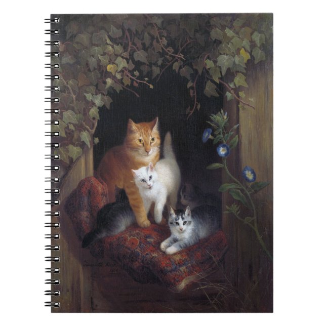 Cat with Kittens Henriette Knip 1844 Notebook (Front)