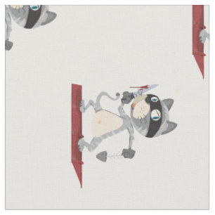 cat with knife fabric
