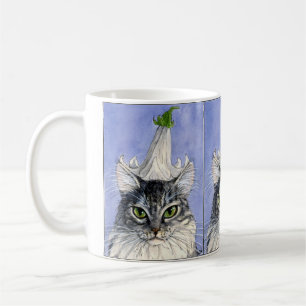 Cat with Lily Hat mug