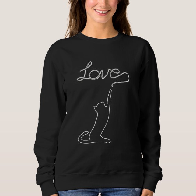 Cat With Love For Cats Kitten Cat Reaching Design Sweatshirt (Front)
