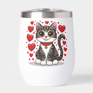 Cat with Love Symbols Clipart-85245